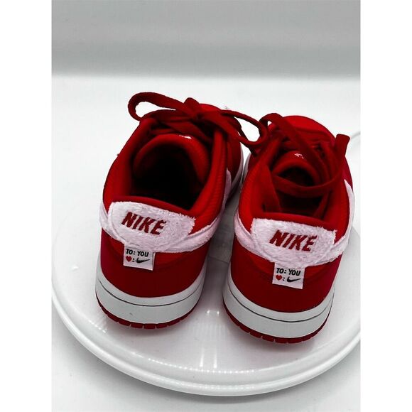 Nike Dunk Low Kids 1Y Valentine's Day Red/White Sneakers - Picture 10 of 16